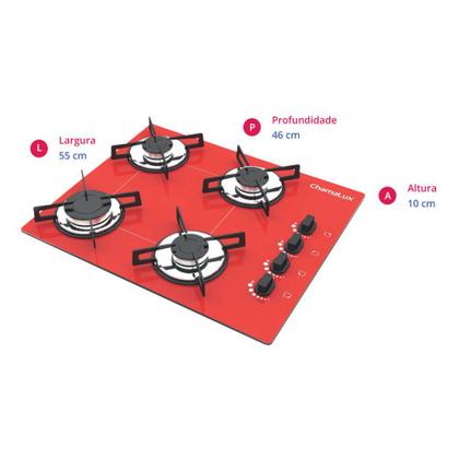 Imagem de Cooktop 4 Bocas Chamalux GLP 77