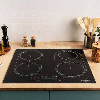 Imagem de Cooktop 4 Bocas de Indução Mondial 7000W com Função Turbo Preto 220V - CTI-03
