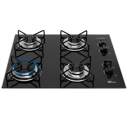 Imagem de Cooktop 4 Bocas Fischer Aramado Chama Tripla Superautomático, Preto