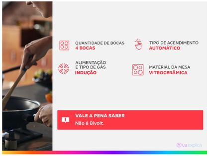 Imagem de Cooktop 4 Bocas Indução Brastemp Vitrocerâmico