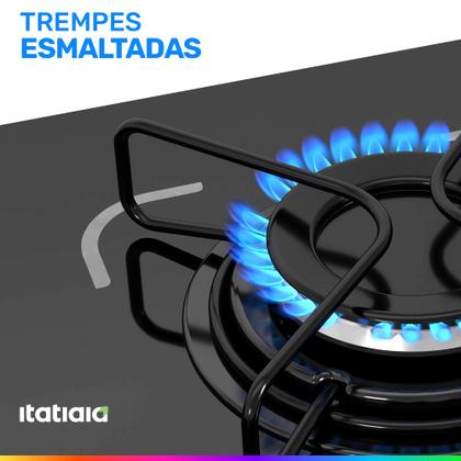 Imagem de Cooktop 4 Bocas Itatiaia Essencial com Mesa de Vidro Temperado e Acendimento Automático Preto Bivolt