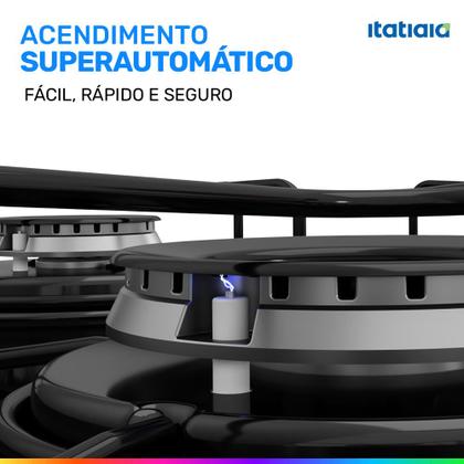 Imagem de Cooktop 4 Bocas Itatiaia Essencial com Mesa de Vidro Temperado e Acendimento Automático Preto Bivolt