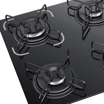 Cooktop 4 Bocas Itatiaia Essencial com Mesa de Vidro Temperado e Acendimento Automático Preto Bivolt Imagem de Cooktop 4 Bocas Itatiaia Essencial com Mesa de Vidro Temperado e Acendimento Automático Preto Bivolt