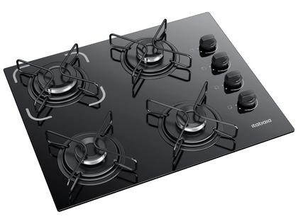 Imagem de Cooktop 4 Bocas Itatiaia Essencial com Mesa de Vidro Temperado e Acendimento Automático Preto Bivolt