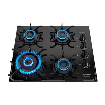 Imagem de Cooktop 4 Bocas Itatiaia Itamaster Vidro Temperado Gás Tripl