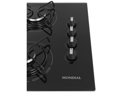 Cooktop 4 Bocas Mondial a Gás GLP Preto - CTG-01 Imagem de Cooktop 4 Bocas Mondial a Gás GLP Preto