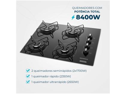 Cooktop 4 Bocas Mondial a Gás GLP Preto - CTG-01 Imagem de Cooktop 4 Bocas Mondial a Gás GLP Preto