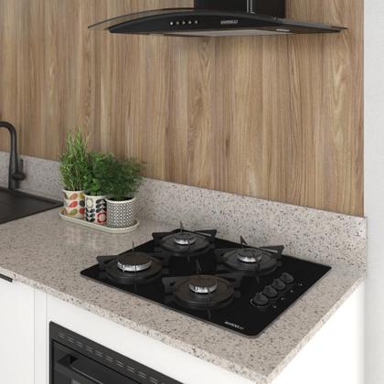 Imagem de Cooktop 4 Bocas Nardelli Mesa em Vidro Preto a Gás GLP