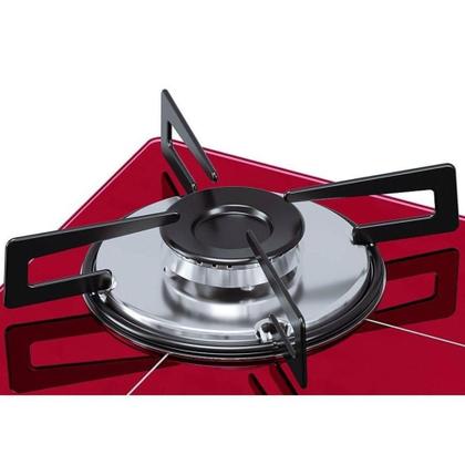 Imagem de Cooktop 4 Bocas Ultra Chama Vermelho Chamalux Bivolt - Mesa de Vidro Temperado, Acendimento Automático e Queimador Ultra