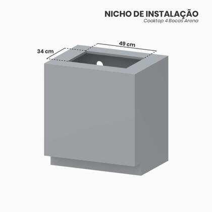 Imagem de Cooktop 4 Bocas Venax Arena Preto/Vermelho Gas Glp