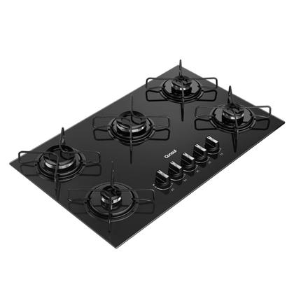 Imagem de Cooktop 5 Bocas a Gás Consul com Grades Estáveis e Mesa de Vidro - CD075BE