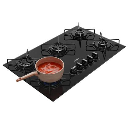 Imagem de Cooktop 5 Bocas a Gás Consul com Grades Estáveis e Mesa de Vidro - CD075BE