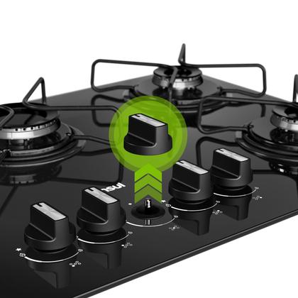 Imagem de Cooktop 5 Bocas a Gás Consul com Grades Estáveis e Mesa de Vidro - CD075BE