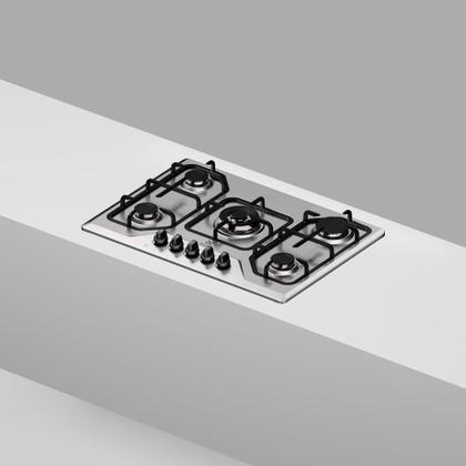 Imagem de Cooktop 5 Bocas a Gás Electrolux Inox Experience Multi Chama e Grade Ferro Fundido (KE5XC)