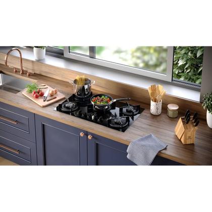 Imagem de Cooktop 5 Bocas a Gás Electrolux Mesa Vidro Experience ChamaPrecisa e Multi Chama (KE5GC)