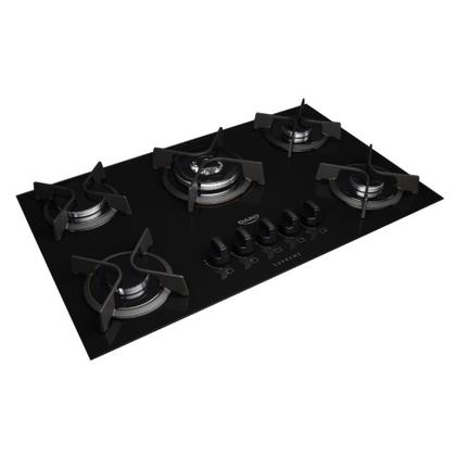 Imagem de Cooktop 5 Bocas Com Mega E Tripla Chama Turbo Glass Dako