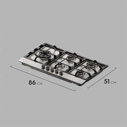 Imagem de Cooktop 5 Bocas Electrolux à Gás Experience Inox Semi Profissional (KE9DX)