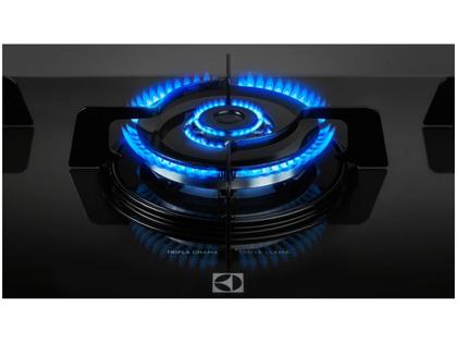 Cooktop 5 Bocas Electrolux a Gás GLP Preto - Tripla-chama KE5TP Imagem de Cooktop 5 Bocas Electrolux a Gás GLP Preto