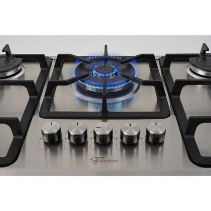 Imagem de Cooktop 5 Bocas Fischer Infinity Tripla Chama Acendimento Automático