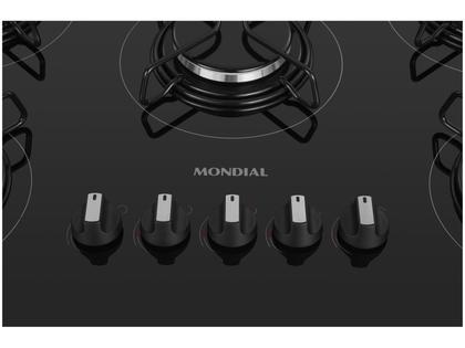 Cooktop 5 Bocas Mondial a Gás GLP Preto - CTG-02 Imagem de Cooktop 5 Bocas Mondial a Gás GLP Preto