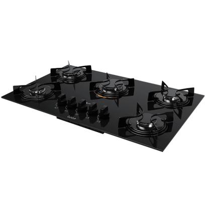 Imagem de Cooktop 5 Bocas Preto com Mesa de Vidro Atlas U Top Bivolt