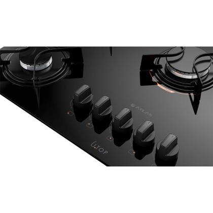 Imagem de Cooktop 5 Bocas Preto com Mesa de Vidro Atlas U Top