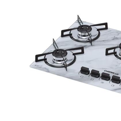 Imagem de Cooktop 5 Bocas Ultra Chama Marmore Branco Bivolt Chamalux