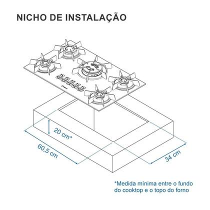 Imagem de Cooktop 5 Bocas Venax Arena Preto/Preto Gas Glp