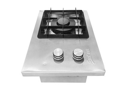 Imagem de Cooktop a Gás 1 Boca Duplo de Embutir Industrial Inox Grelha 20x20 