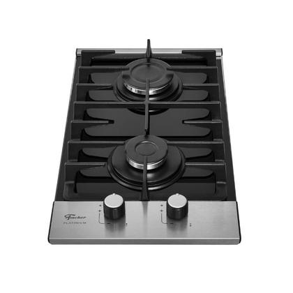 Imagem de Cooktop a Gás 2 Bocas Platinium com Trempe de ferro fundido Mesa Vidro Bivolt Fischer