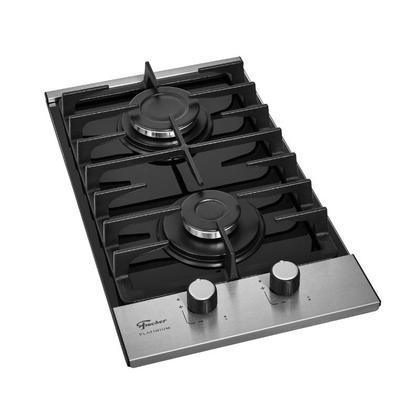 Imagem de Cooktop a Gás 2 Bocas Platinium com Trempe de ferro fundido Mesa Vidro Bivolt Fischer