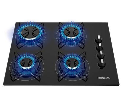 Imagem de Cooktop A Gas 4 Bocas Bivolt Preto Com Inox Ctg-01 Mondial