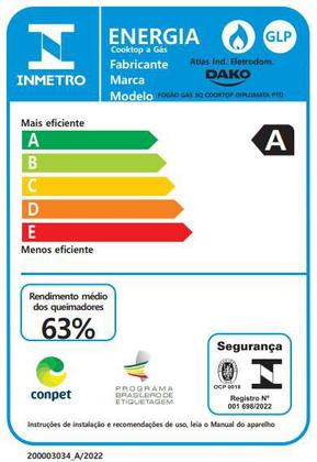 Cooktop a Gás 5 Bocas Preto com Mesa de Vidro e Tripla Chama Dako Diplomata Bivolt Imagem de Cooktop a Gás 5 Bocas Preto com Mesa de Vidro e Tripla Chama Dako Diplomata Bivolt