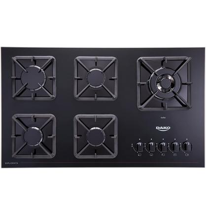 Cooktop a Gás 5 Bocas Preto com Mesa de Vidro e Tripla Chama Dako Diplomata Bivolt Imagem de Cooktop a Gás 5 Bocas Preto com Mesa de Vidro e Tripla Chama Dako Diplomata Bivolt