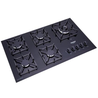 Cooktop a Gás 5 Bocas Preto com Mesa de Vidro e Tripla Chama Dako Diplomata Bivolt Imagem de Cooktop a Gás 5 Bocas Preto com Mesa de Vidro e Tripla Chama Dako Diplomata Bivolt