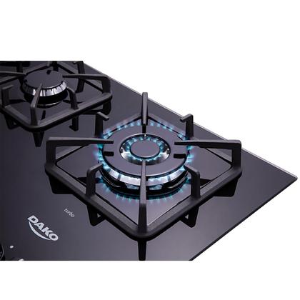 Cooktop a Gás 5 Bocas Preto com Mesa de Vidro e Tripla Chama Dako Diplomata Bivolt Imagem de Cooktop a Gás 5 Bocas Preto com Mesa de Vidro e Tripla Chama Dako Diplomata Bivolt