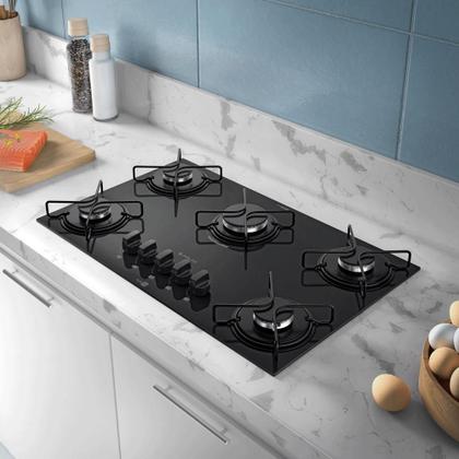Imagem de Cooktop a Gás Atlas 5 Bocas Agile Up Preto - Bivolt