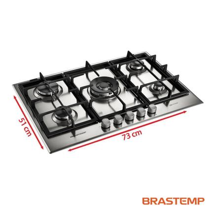 Imagem de Cooktop a gàs Brastemp 5 Bocas 75cm BDK75 220v