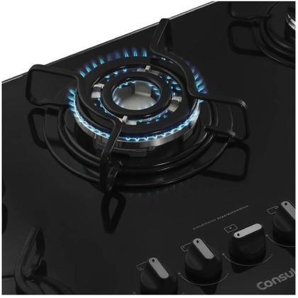 Imagem de Cooktop à Gás Consul 5 Bocas CDD75 Quadrichama Bivolt Preto CDD75AEUNA
