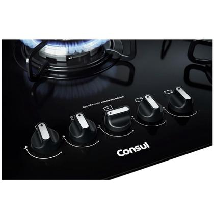Imagem de Cooktop à Gás Consul 5 Bocas CDD75 Quadrichama Bivolt Preto CDD75AEUNA