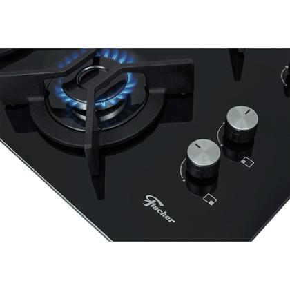 Imagem de Cooktop a Gás Fischer 4 Bocas Tripla Chama Infinity com Trempe de ferro fundido Mesa Vidro 26297-57076 Bivolt