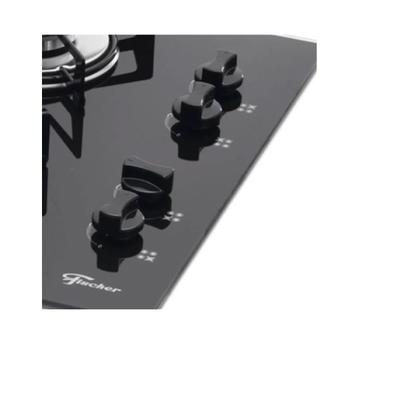 Imagem de Cooktop a Gás Fischer 4Q Tripla Chama Mesa Vidro Bivolt