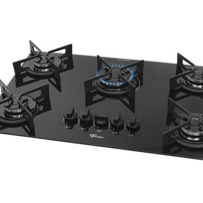 Imagem de Cooktop a Gás Fischer 5 Bocas Fit Line Trempe Iron