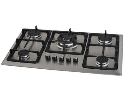 Imagem de Cooktop a Gás Fischer 5 Bocas Tripla Chama Infinity com Trempe de Ferro Fundido Mesa Inox 23678-54121Bivolt