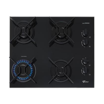 Imagem de Cooktop a Gás Fischer Fit Line com 4 Bocas Preto