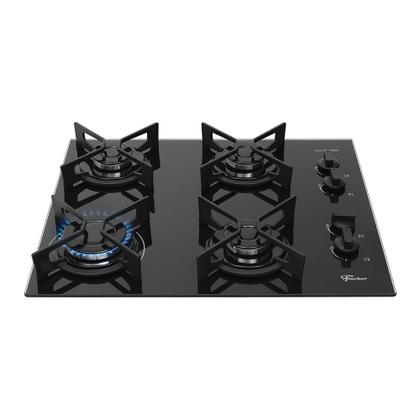 Imagem de Cooktop a Gás Fischer Fit Line com 4 Bocas Preto