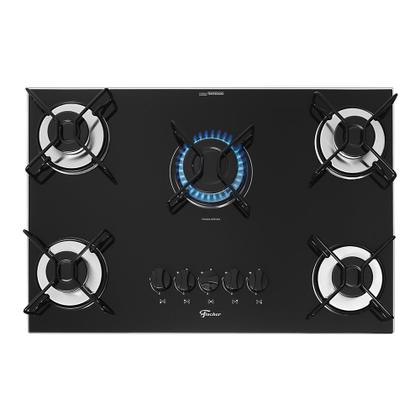 Imagem de Cooktop a Gás Fischer Fit Line com 5 Bocas Preto