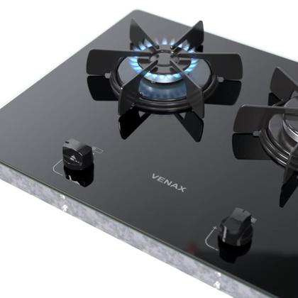 Imagem de Cooktop a Gas Linear 2 Bocas Venax Arena Preto