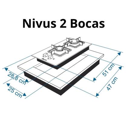 Imagem de Cooktop a gás Stelar 2 Bocas Nivus Bivolt