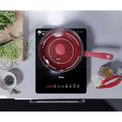 Imagem de Cooktop a Indução Philco 1 Boca 10 Níveis Preto PCT12P Bivolt